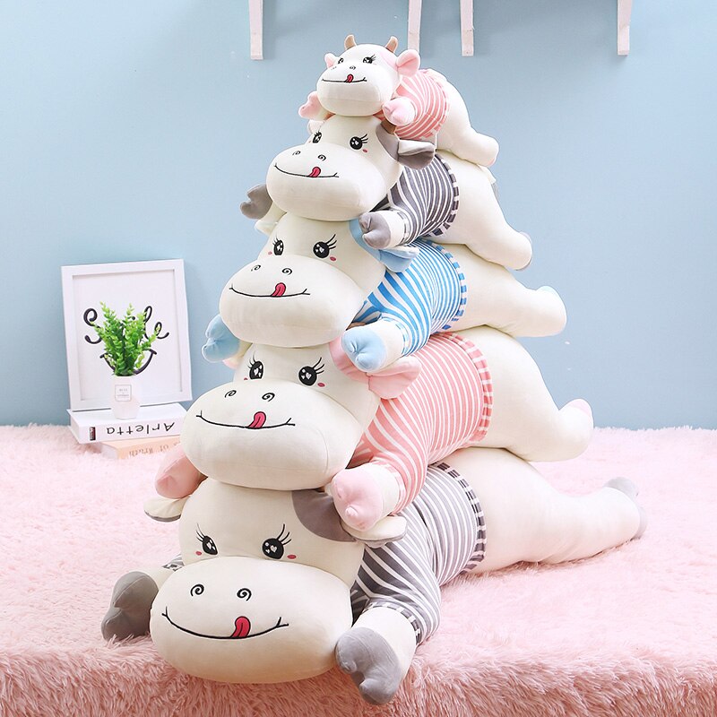 New Cute Giant Cows Plush Toy Soft Cattle Stuffed Animal Toys Cartoon Cow Pillow Cushion Kids Girls Children Birthday Present