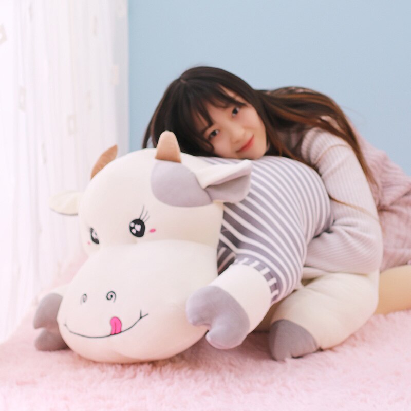 New Cute Giant Cows Plush Toy Soft Cattle Stuffed Animal Toys Cartoon Cow Pillow Cushion Kids Girls Children Birthday Present