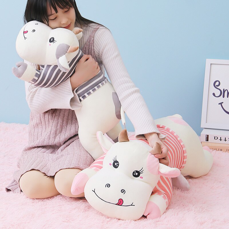 New Cute Giant Cows Plush Toy Soft Cattle Stuffed Animal Toys Cartoon Cow Pillow Cushion Kids Girls Children Birthday Present