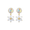 S925 silver needle five-petal flower earrings