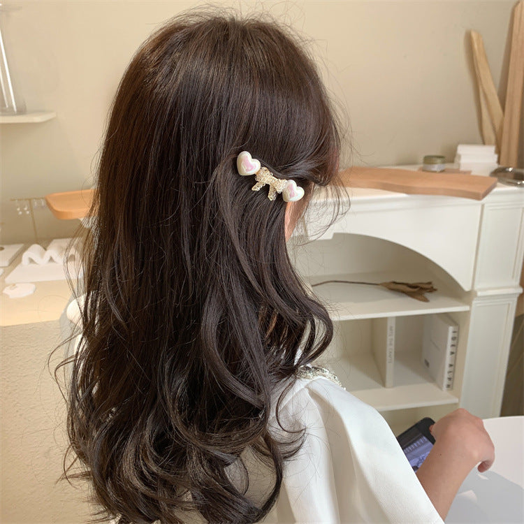 Illusion pearl bow Hair Clips