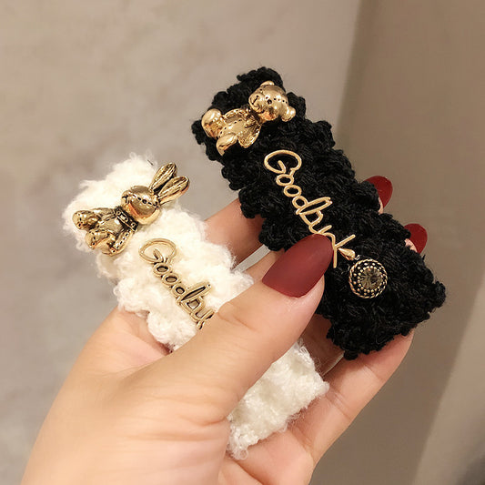 Rabbit Plush Hair Clips