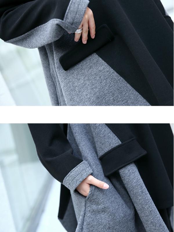 LOOSE CROPPED SPLIT-JOINT PATCH CLOAK OUTWEARS