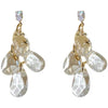 S925 silver needle Japanese and Korean temperament geometric transparent crystal earrings