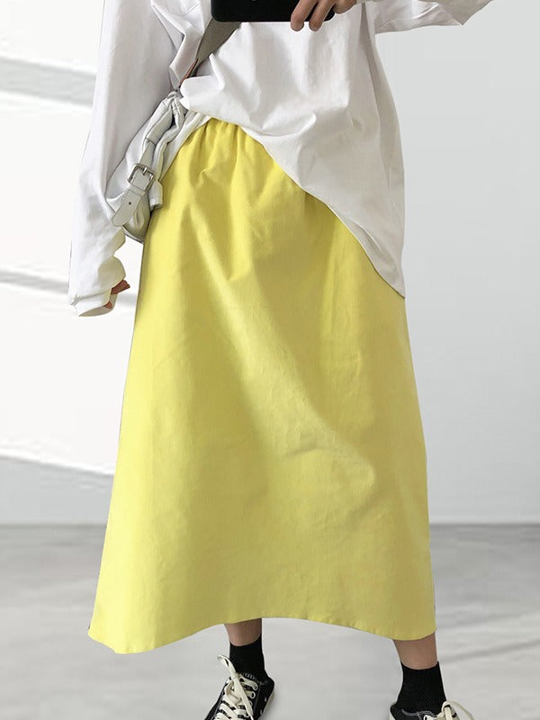 Solid Color Loose A-Line Empire Skirt