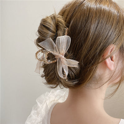 Mesh bow Hair Clips