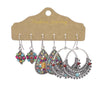Vintage ethnic openwork fringed bead earrings