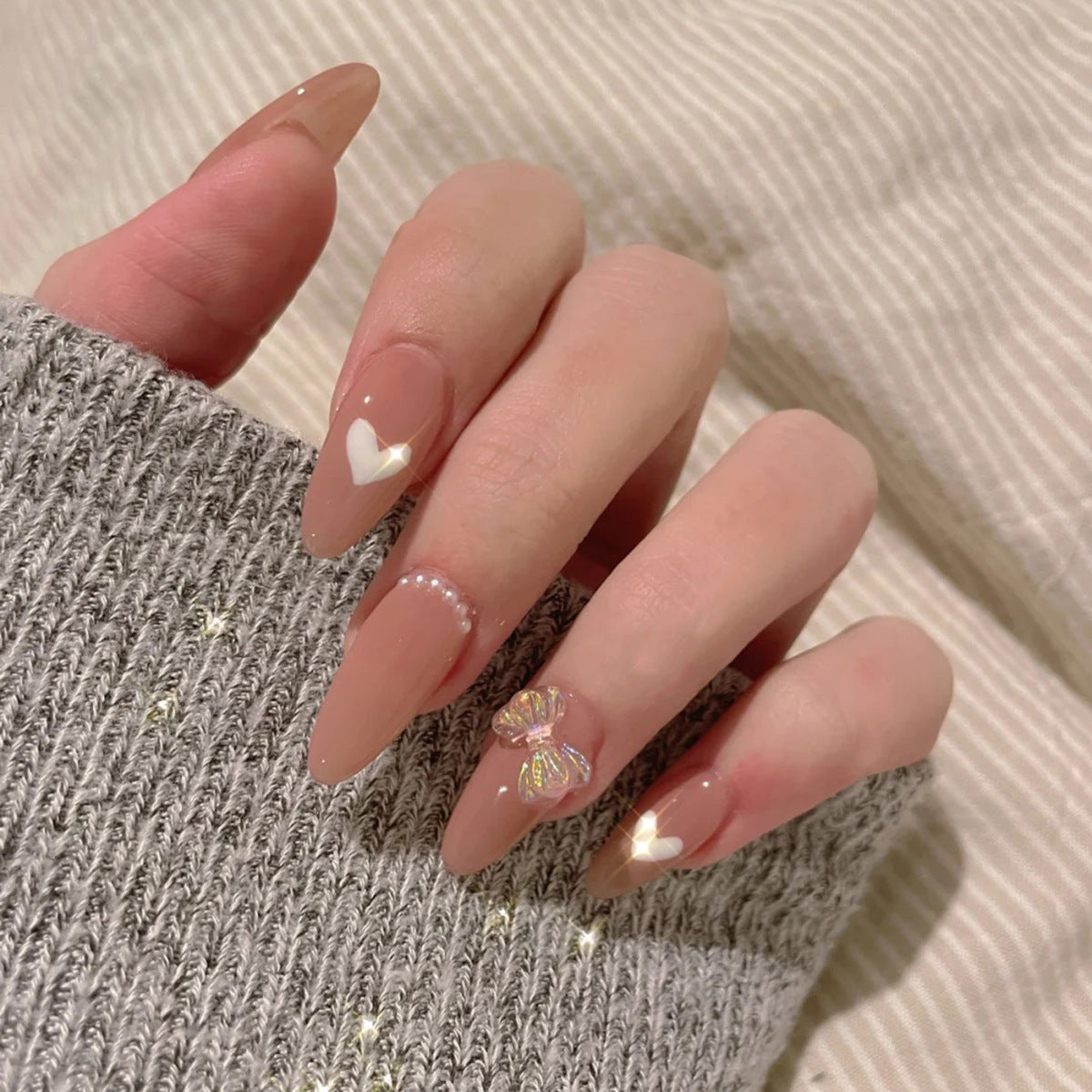 Milk tea Xin die Jian tou PRESS ON NAILS