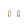 S925 silver pin gold paper curved needle earrings