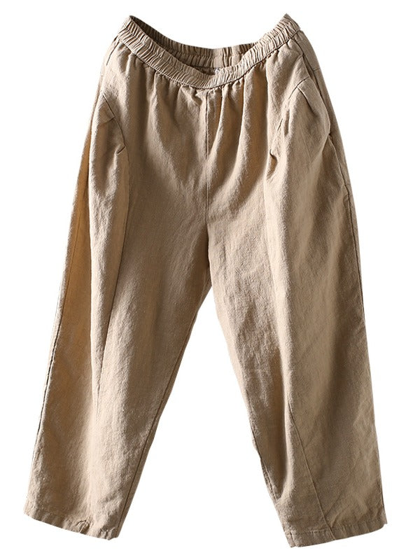 Vintage Solid Loose Splicing Harem Pants