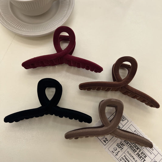 Flocked minimalist Hair Clips