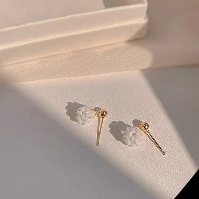 S925 silver needle small and luxurious pearl earrings