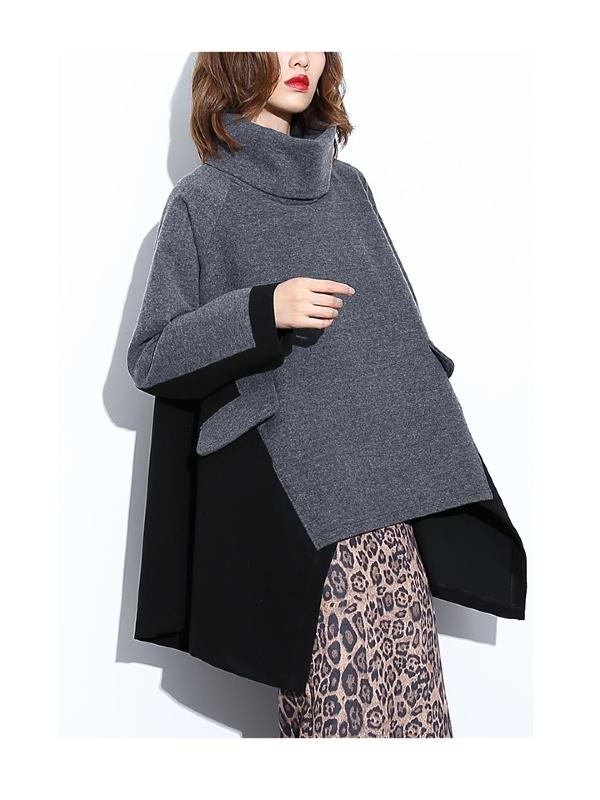 LOOSE CROPPED SPLIT-JOINT PATCH CLOAK OUTWEARS