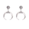 Fashion exaggerated silver round green diamond tassel earrings