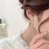S925 silver needle niche pearl shell hoop earrings
