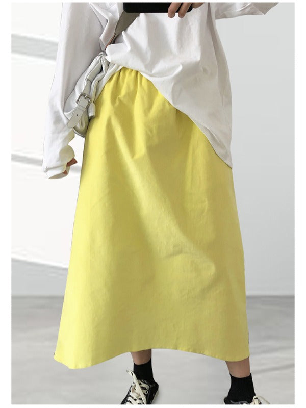 Solid Color Loose A-Line Empire Skirt