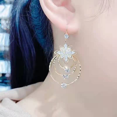 Geometric crystal glass earrings