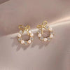 S925 silver needle small bow simple earrings