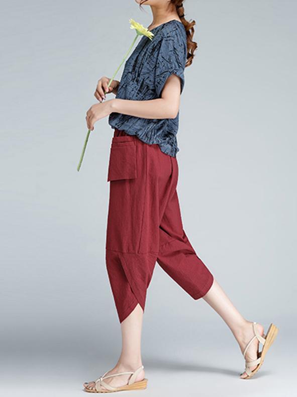 Loose Comfortable Folk Pants