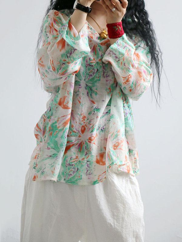 Colorful Printed Comfortable Sesame Blouse