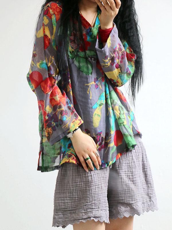 Colorful Printed Comfortable Sesame Blouse