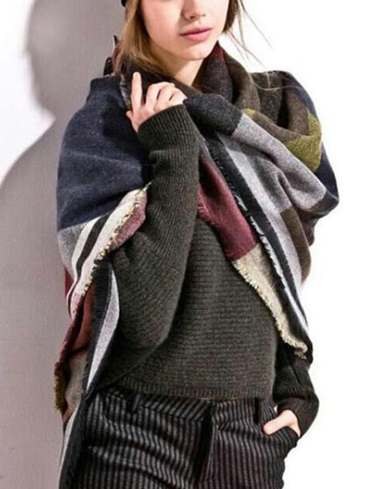 Fashion Geomertry Raw Edges Cape Scarf