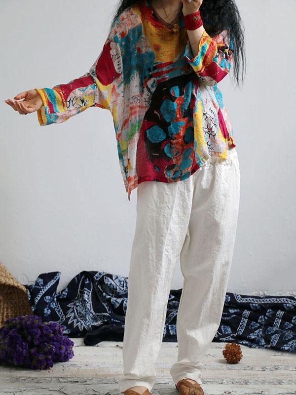 Colorful Printed Comfortable Sesame Blouse