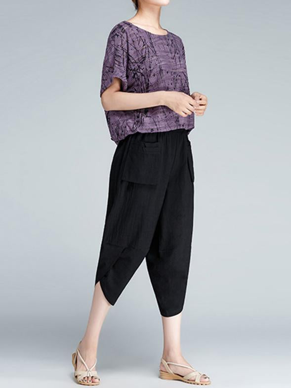 Loose Comfortable Folk Pants