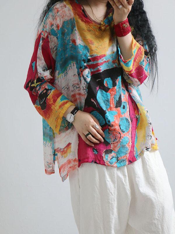 Colorful Printed Comfortable Sesame Blouse