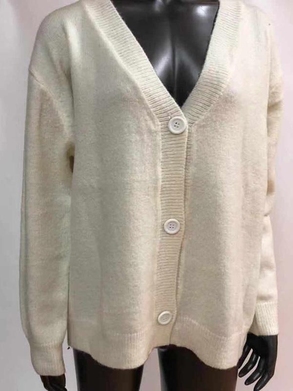 Loose Comfortable Button V-neck Sweater