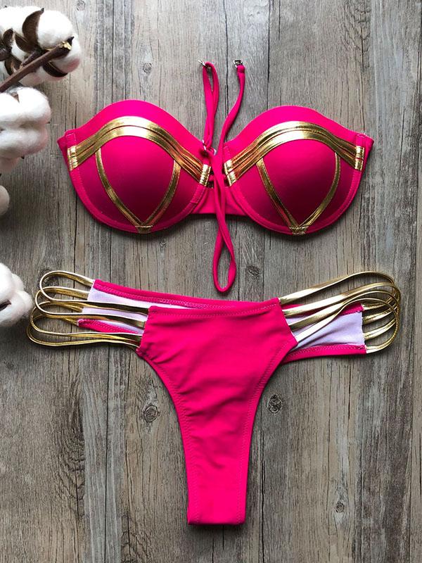 Contrast Balconette Bikini Set