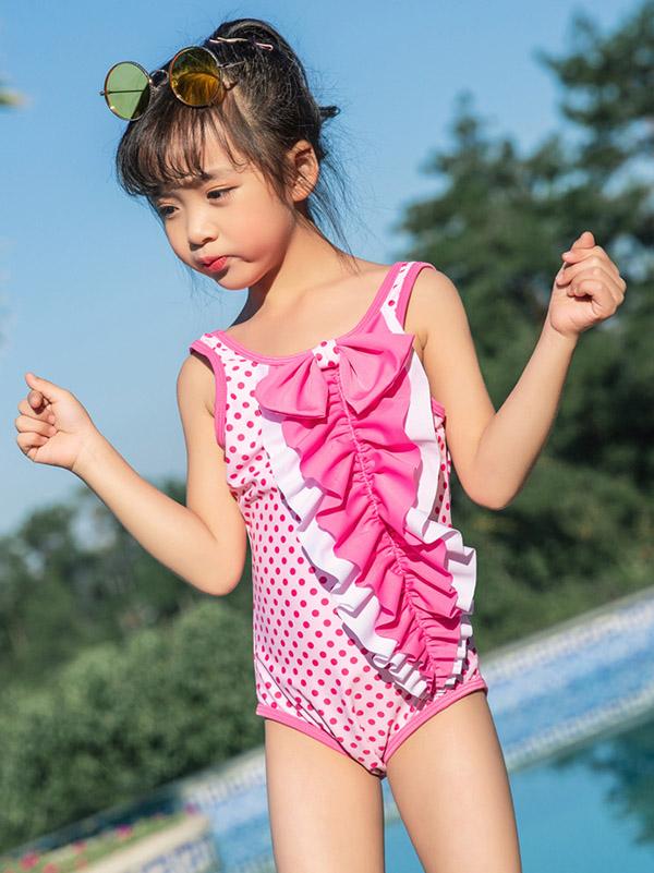 AONIHUA Polka-dot Bowknot One Piece