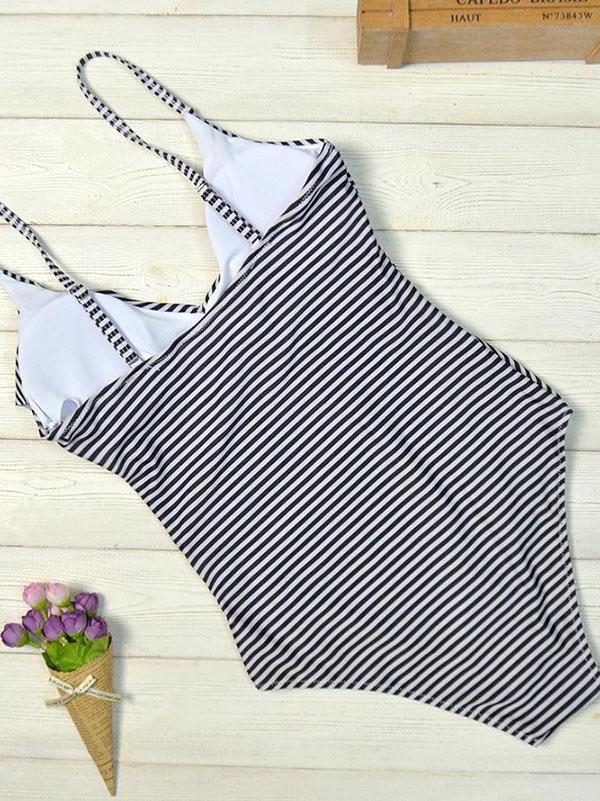 Stripes Falbala One-piece Swimwear