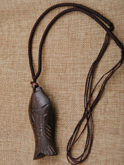 Natural National Wood Fish Necklace