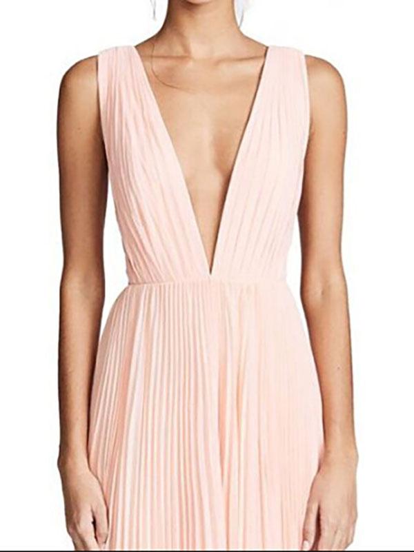 Deep V-neck Backless Evening Dress