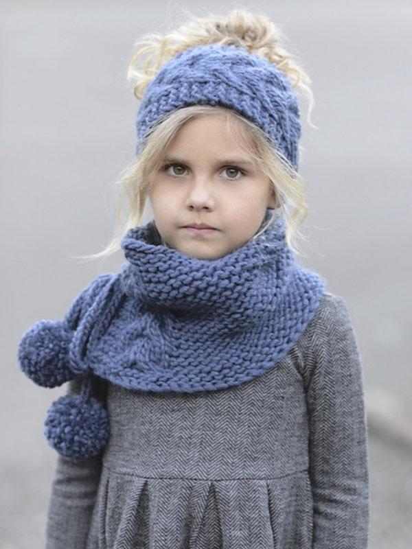 Two-piece Handmade Knitted Scarf&Hat Accessories