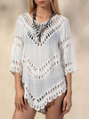 Sexy Hollow Short Sleeves Cover-Ups Swimwear