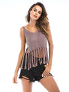 2019 Short Style Sleeveless Fringed Top