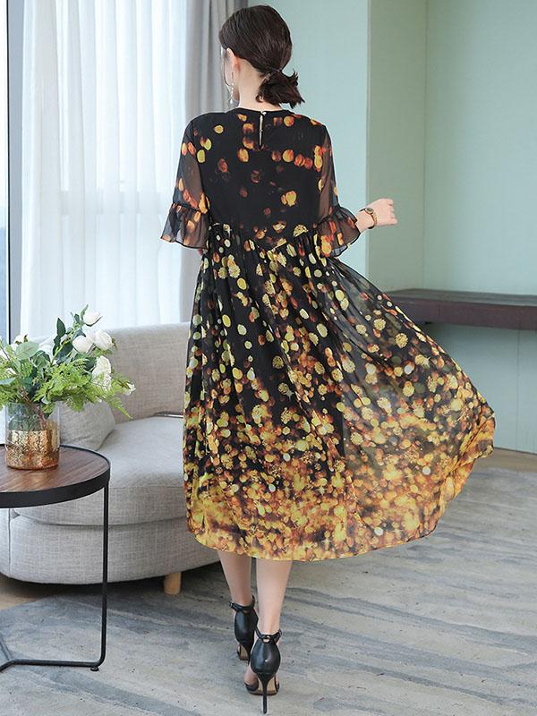 Loose Oversize Printed Polka-Dot Dress