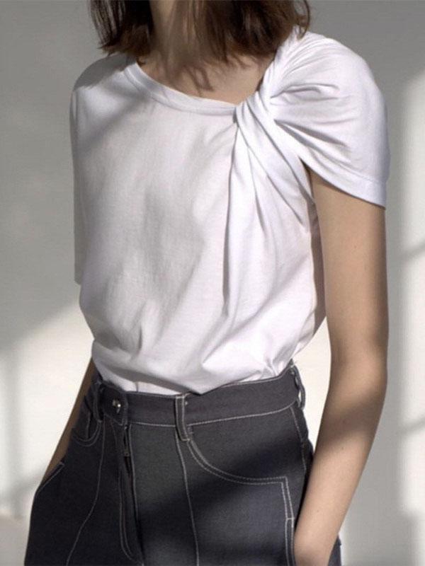 Asymmetric Solid T-Shirt