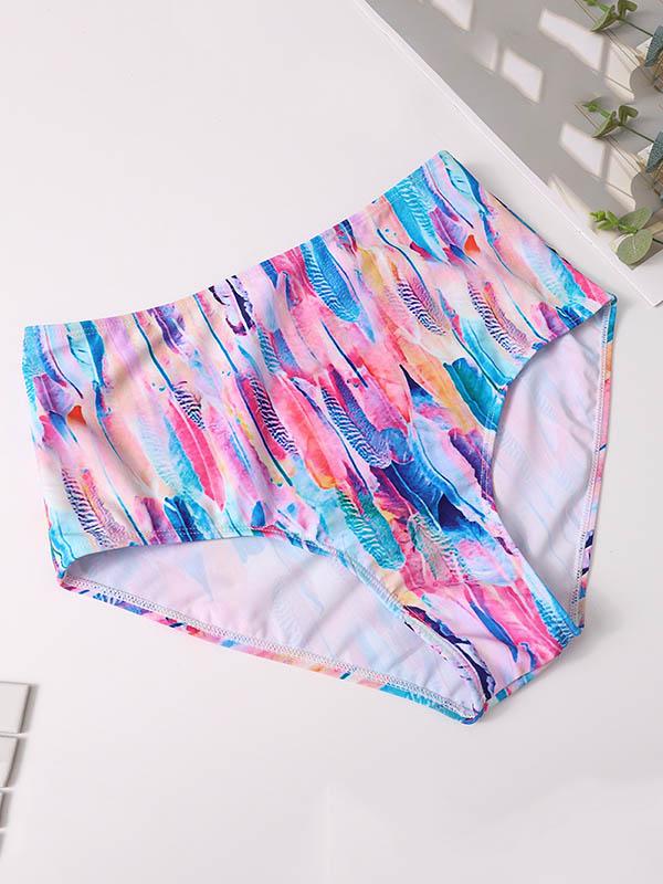 Empire Abstract Printed Split Bikini Swimsuit