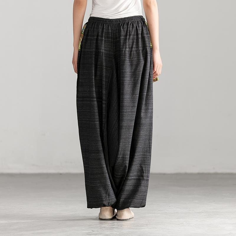 Ethnic Linen Spring Casual Cross-Pants