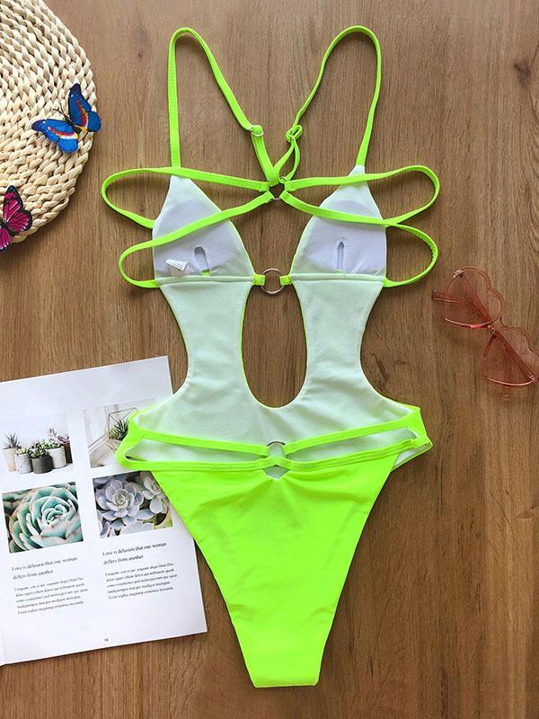 Sexy Hollow Bandage One-Piece Swimwear