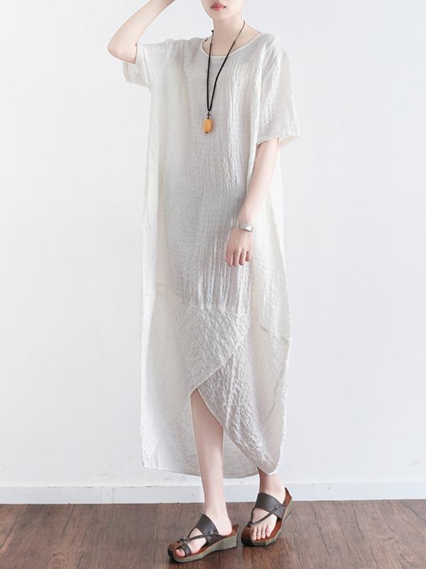 Summer Jacquard Split-joint Split-front Long Dress