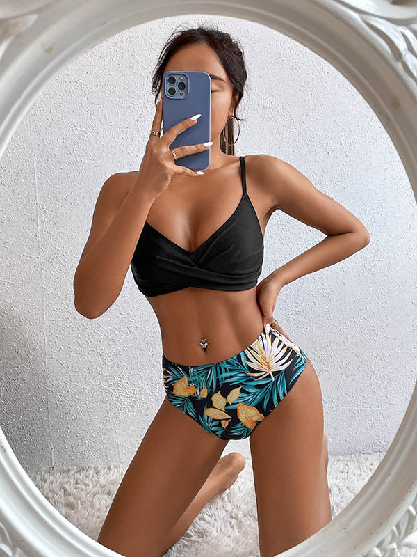 Floral Printed High-Waisted Bikini Swimwear