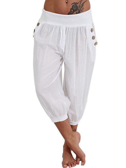 Button Pocket Casual Pants