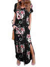 8 Colors Printed Midi Dresses with Side Slit