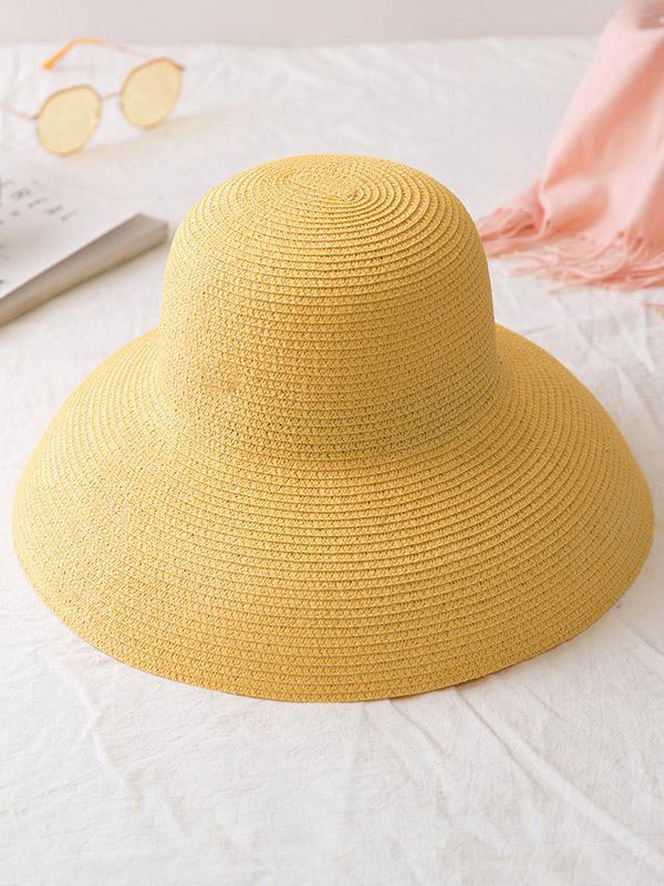 Leisure Long-Brim Sun-Protection Straw Hat