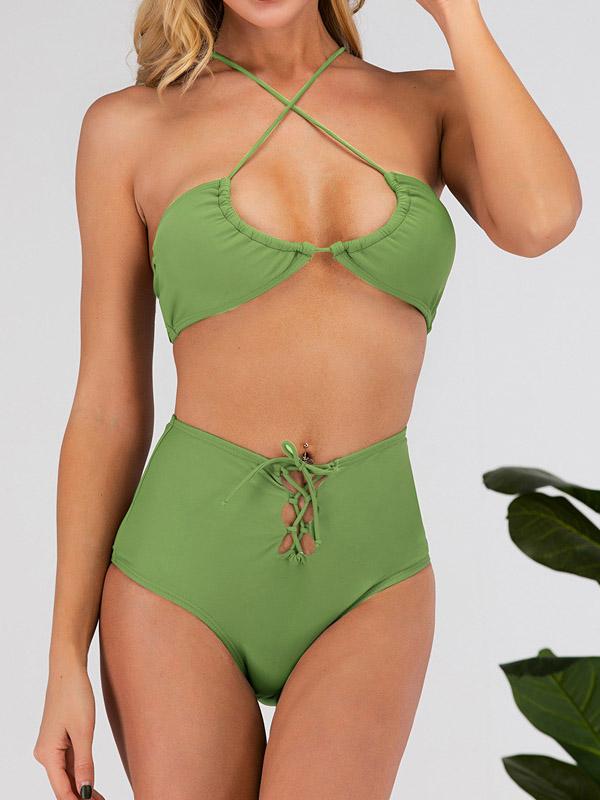 Sexy Hollow Bandage Bikini Swimsuit