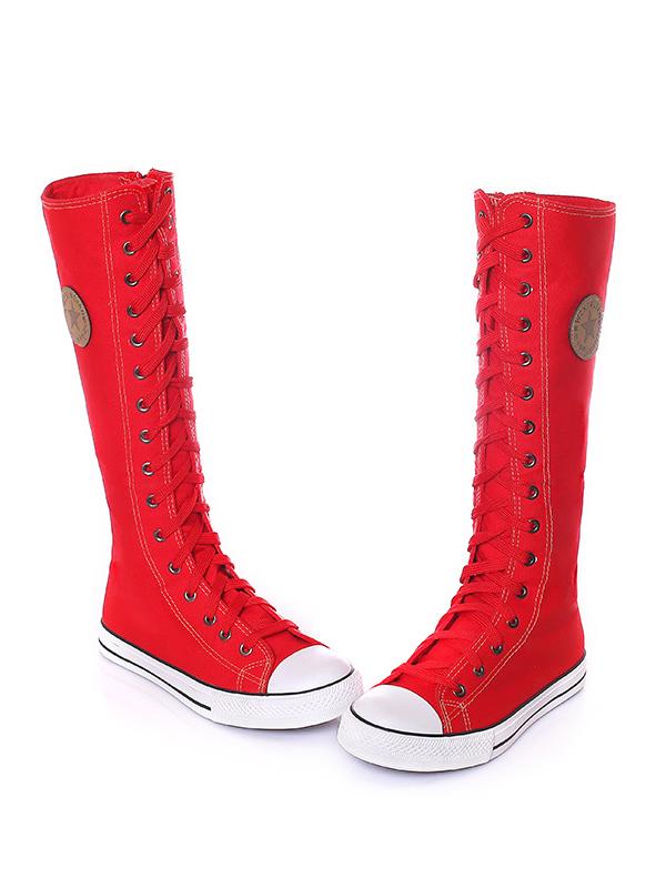 High-top Side Zipper Mid high Canvas Boots